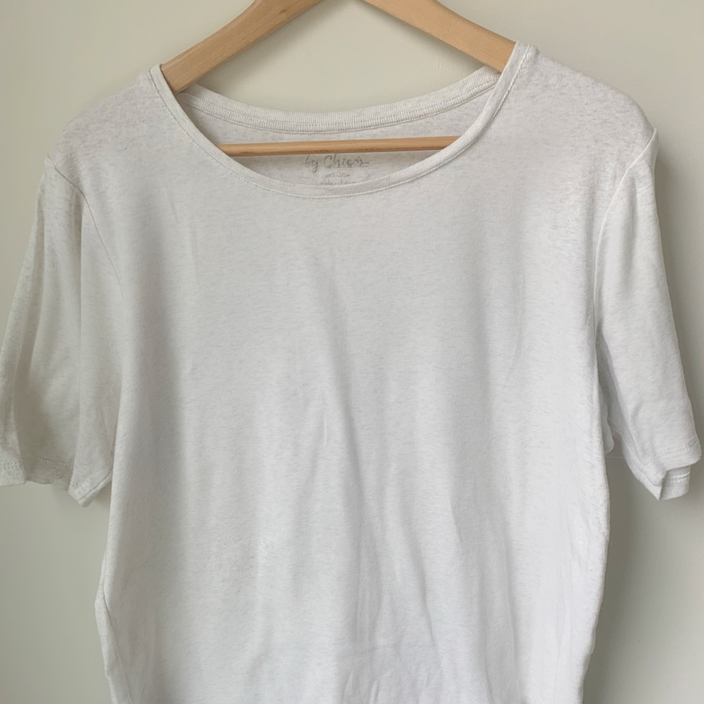 Chicos- Short Sleeved White Cotton Shirt Size 3/Large